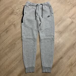 Nike Tech Fleece Joggers Men's Medium Tall M T Heather Gray Black Sweatpants